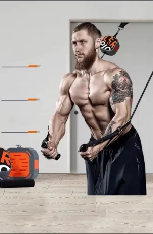 1Pc Multifunctional Fitness Pump Strength Resistance Training Puller Rowing Machine Exercise Muscles Comprehensive Fitness Equip