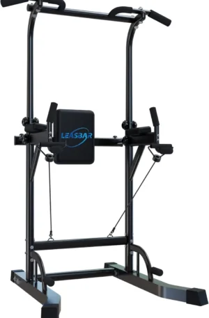 PowerPull Up Dip Station, Heavy Duty Pull Up Station Dip Bar Station Multi-Function Home Gym Strength Training Fitness Equipment