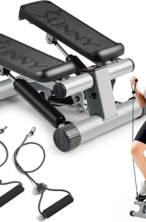 Mini Steppers for Exercise At Home, Stair Step Workout Machine with Resistance Bands, Full Body Cardio Training Equipment