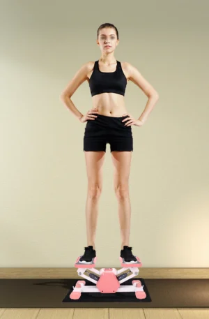 Mini Stepper with Resistance Bands, Cardio Fitness Full Body Workout Stair Stepper Machine, Steppers for Exercise at Home